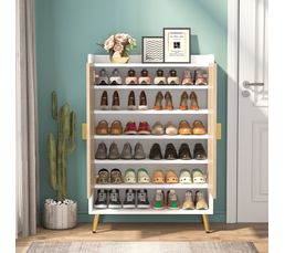 Meuble De Rangement à Chaussures à 7 Niveaux Avec Étagères Réglables